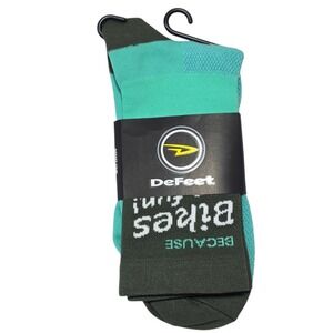 NEW DeFeet Blue Spruce Cyclery Socks Large BSC Centennial Cycling Bike Fun NWT